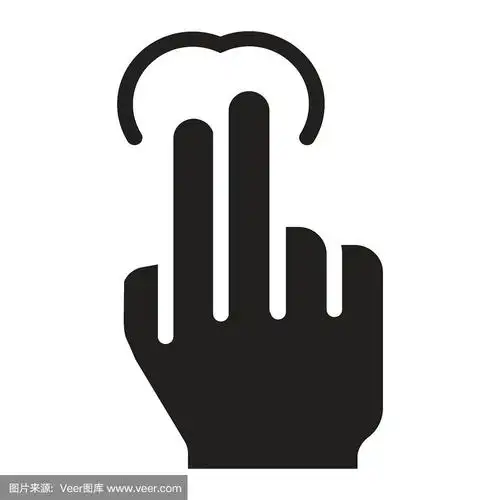 手指,固体,图标,数字2,手势语