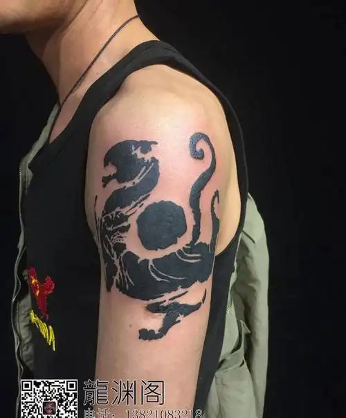 上古神兽 图腾纹身图片_肩部纹身图案