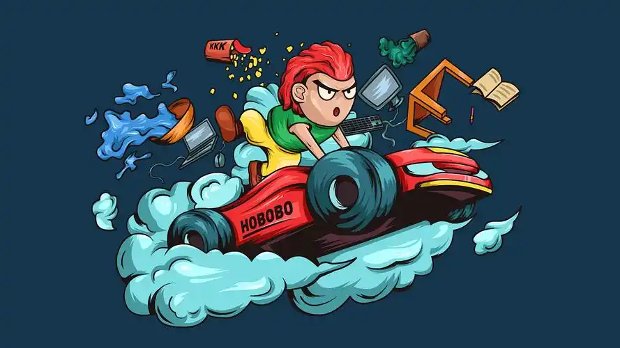 赛车序列矢量插画