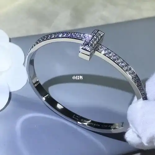 蒂芙尼经典t1系列宽版满钻手镯