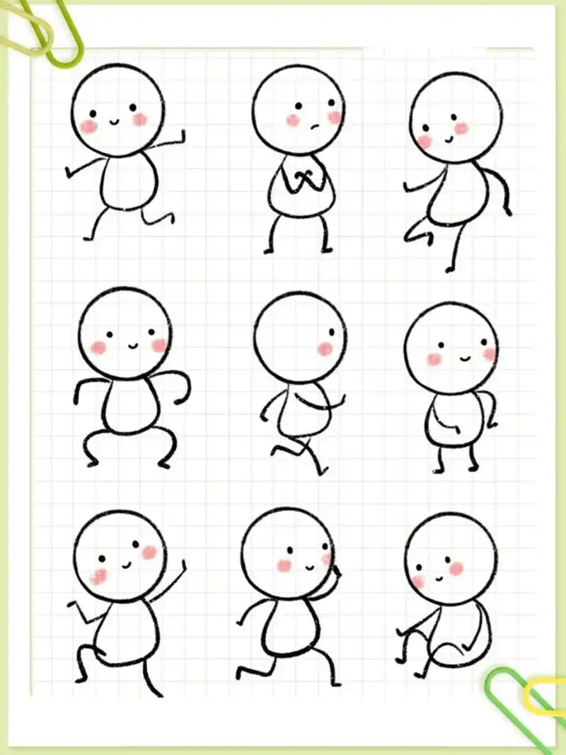 简笔画|零基础练手火柴人系列可爱简单新手      适合萌新练习 一起来