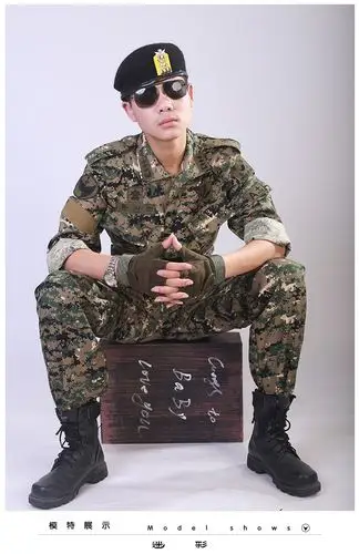 夏季户外丛林数码迷彩服套装男女太阳的后裔宋仲基迷彩服军装同款