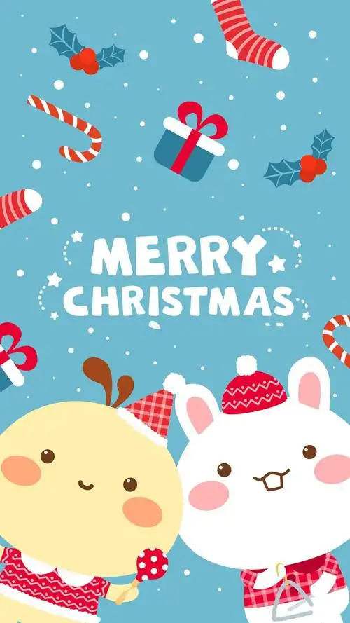 圣诞节可爱卡通唯美背景图