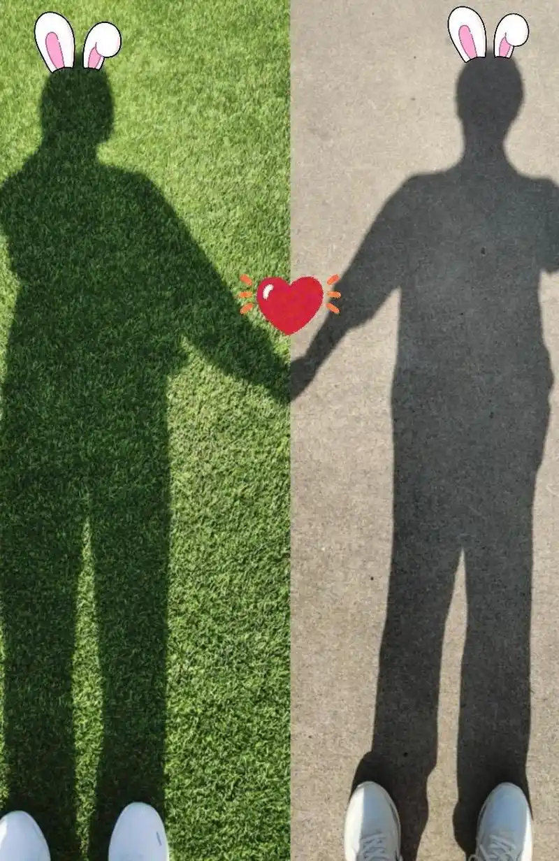 婉婉宝藏屋:#我们俩 异地恋也能牵手#情侣影子 #抖音图文 #双向奔赴