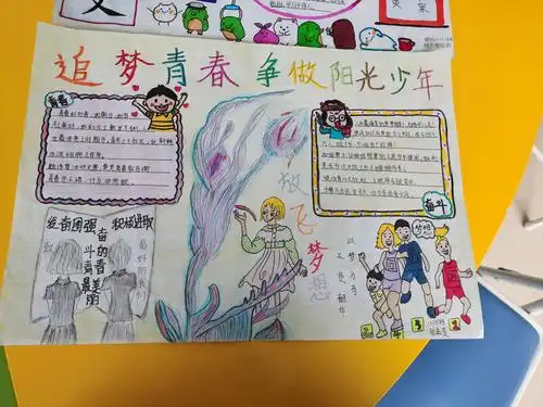 舟曲县峰迭新区中学开展"让青春更阳光"为主题手抄报活动