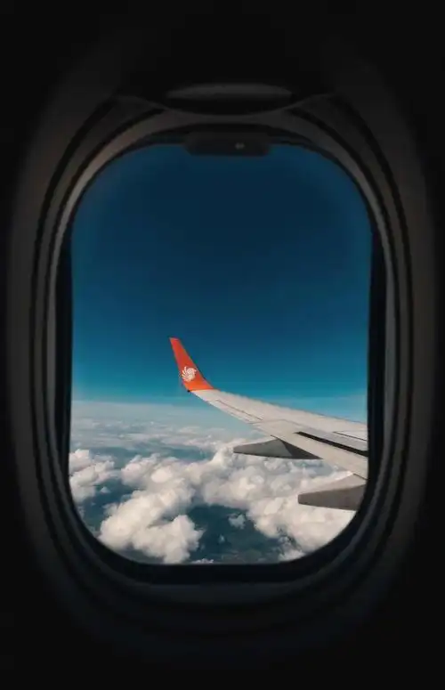 在狮航飞机上拍摄