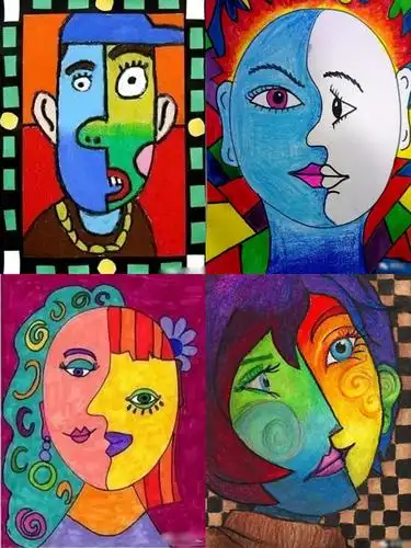 立体绘画《小小毕加索的抽象人物画》