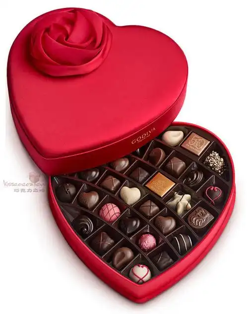 godiva 高迪瓦歌帝梵心形巧克力绸缎礼盒 情人礼物 40粒装