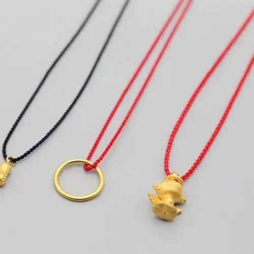 保真简约吊坠挂绳男士女款手工编织绳项链绳子红绳线挂脖黑色玉佩