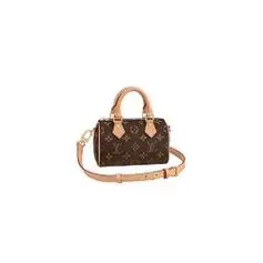 louisvuitton路易威登欧洲lv路易威登nanospeedy女士棕色帆布老花牛皮