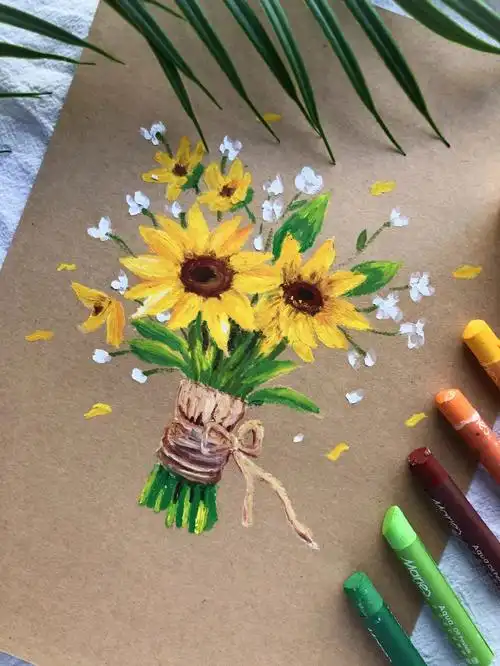 油画棒向日葵