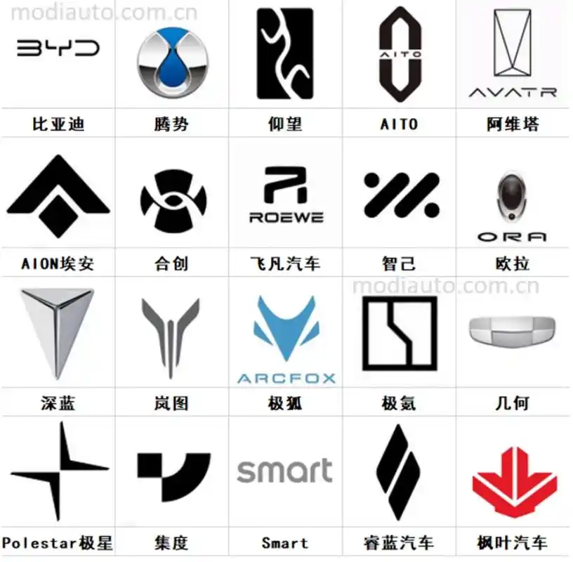 新能源汽车品牌大全.
