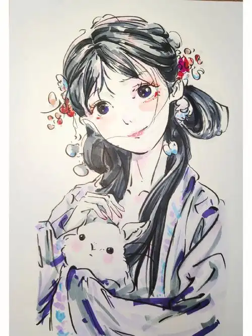 古风动漫女孩附带手绘过程