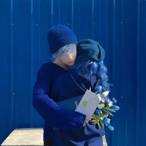 一组超好看蓝色系情侣头像