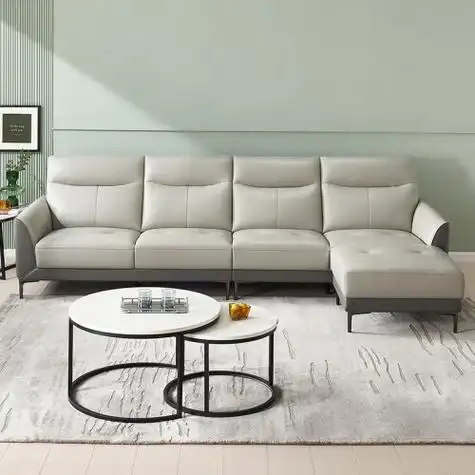 全友家居真皮沙发现代简约大小户型头层黄牛皮沙发客厅家具102710a