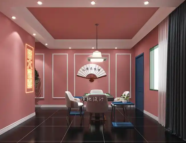 国潮风麻将馆 国潮棋牌室 国潮茶室