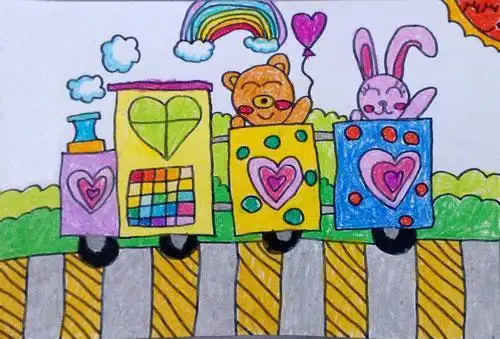 幼儿园蜡笔火车简笔画