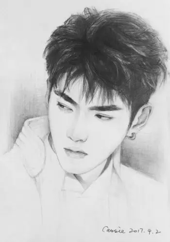 吴亦凡 kris 明星壁纸 男神帅哥 手绘漫画 素描卡通 人物头像 插画