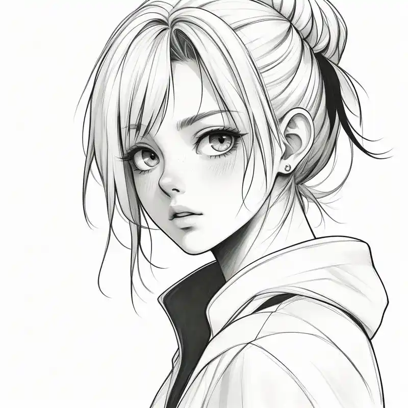 94黑白动漫女头,伤感之美92