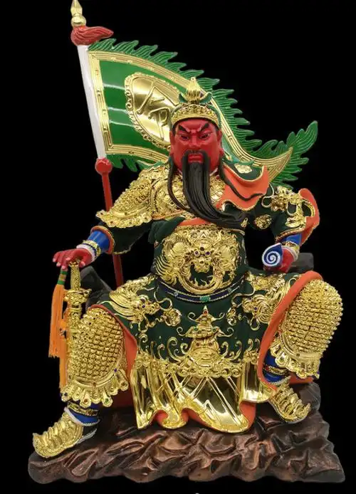 关公像供奉摆件图片寺庙九龙关公神像河南善缘雕塑工艺