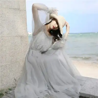 2020春季新款抖音仙女裙星空纱裙网纱拼接裙子仙女超仙森系连衣裙