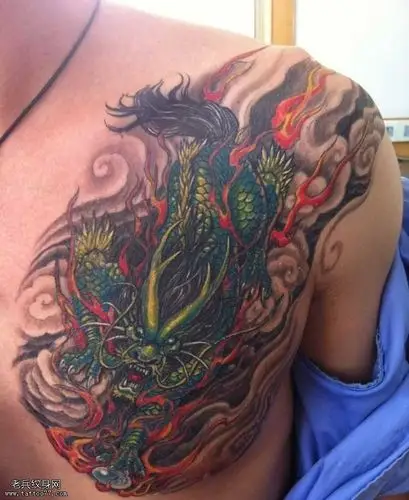 背部麒麟纹身图案