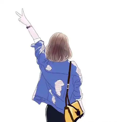 女生手绘背影头像