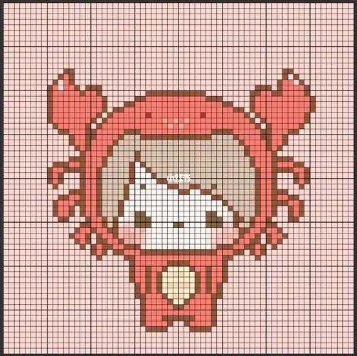 巨蟹座7761十二星座女孩像素图