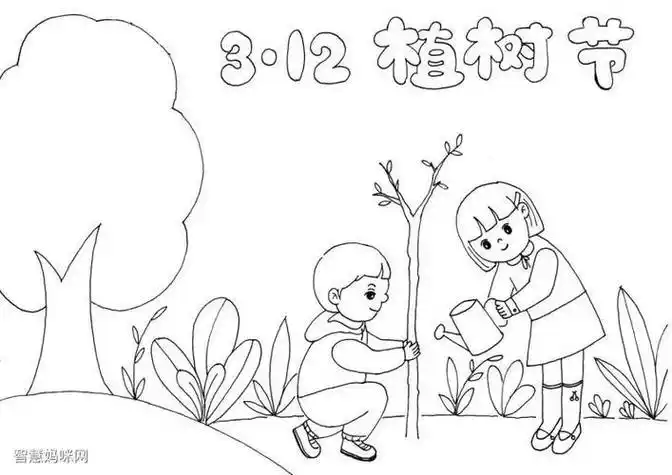 植树节手抄报简笔画植树节手抄报简笔画