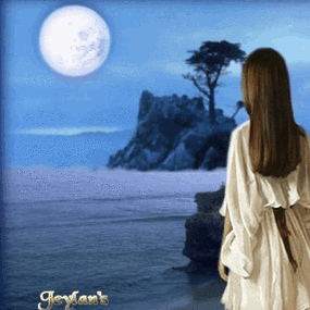 美女gif背影gif月亮gif夜晚gif