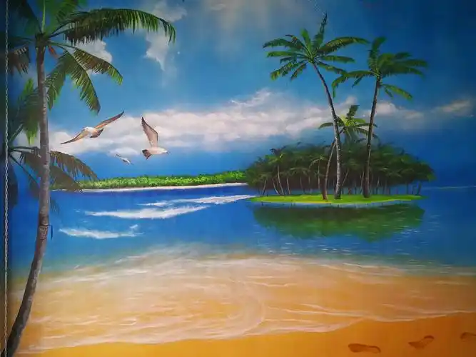 成都墙绘 四川墙绘 风景墙绘 网吧墙绘