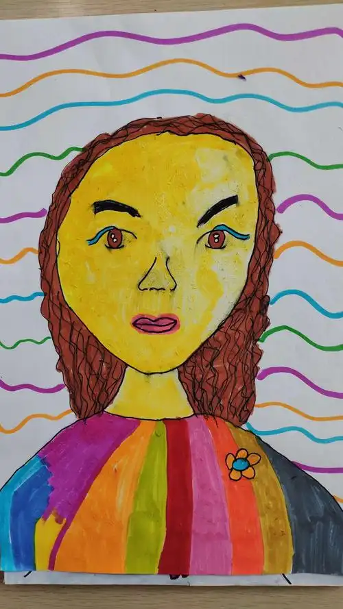 一(2)班《自画像》优秀作品