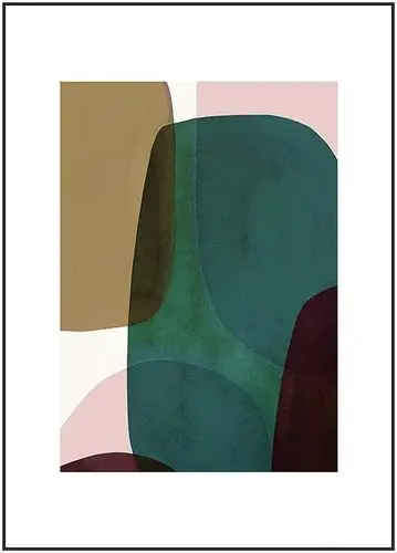 北欧简约海报色块艺术抽象画客厅装饰画民宿酒店小众卧室床头墙画-单