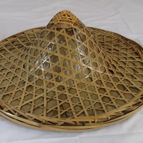 斗笠帽尖顶红军斗笠帽儿童成人劳保雨晒清凉古装影视道具60cm尖红超大