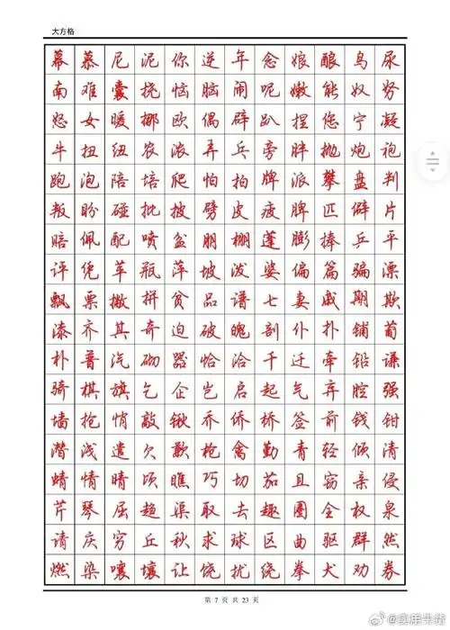 行楷七千字临摹字帖