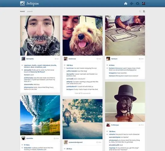 instagram网页模版uipsd免费下载