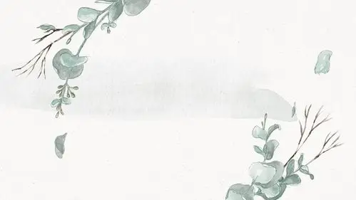 绿色淡雅水彩叶子幻灯片背景图片 - ppt下载网