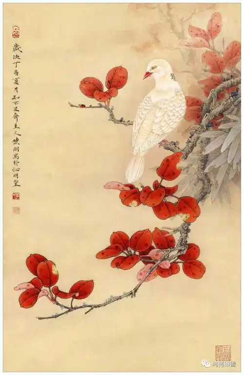 著名工笔花鸟画家--李晓明百幅作品精选!