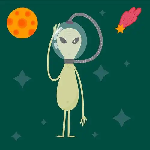 有趣的卡通怪物可爱的外星人角色