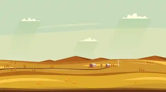 横向农村侧视景观照片