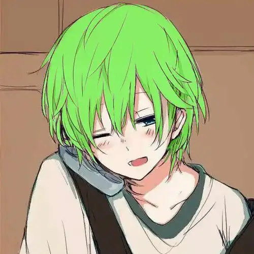 原谅色头像绿头发男头