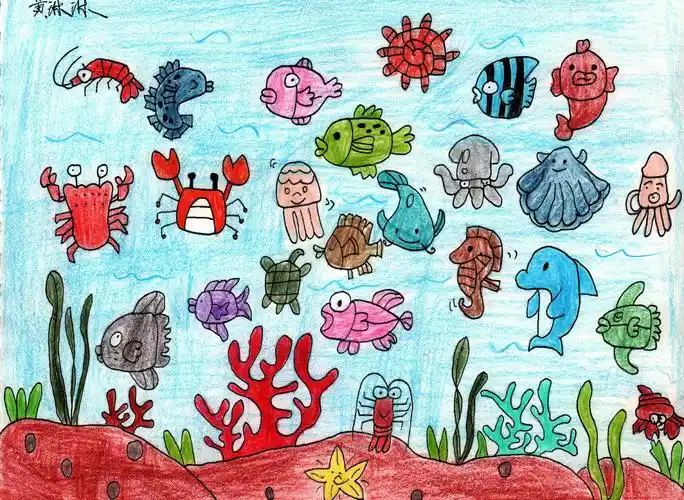 29幅海底世界主题彩铅手绘作品合辑