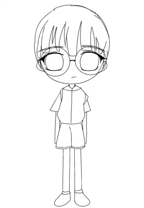 q版人物眼镜男生简笔画
