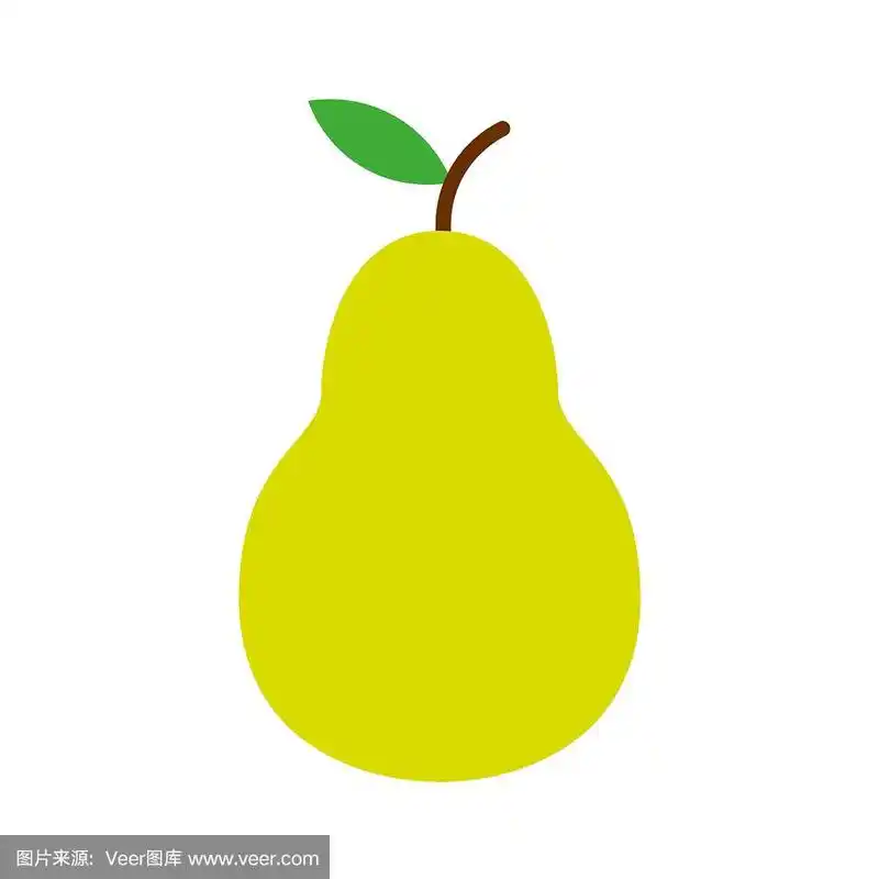 cartoon pear icon isolated on white background