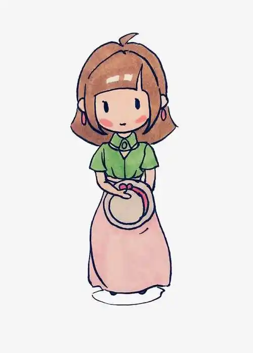 卡通简笔画绿衣小女孩大眼睛萌萌哒小女孩简笔画#邓瑞宁子简笔画课堂