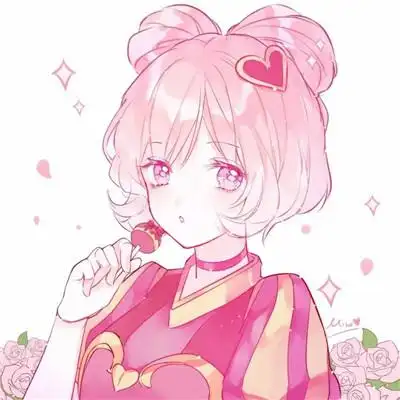 高清好看的可爱女头粉色系二次元图片_女生动漫头像_头像屋