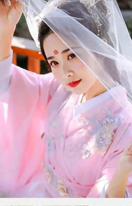 《古装女汉服襦裙仙女粉色四季清新淡雅仙气古风大广袖原创古装汉服 b