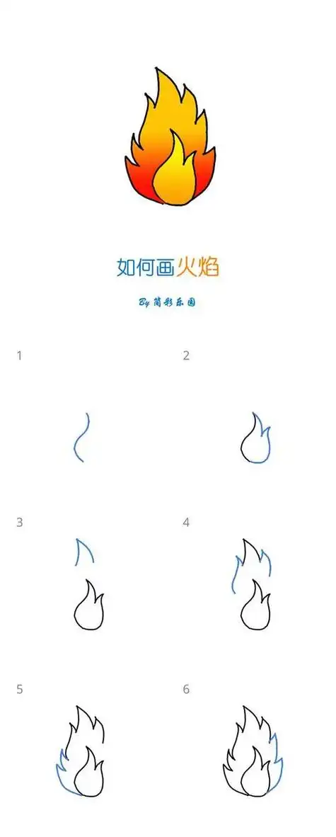 儿童简笔画火苗的画法