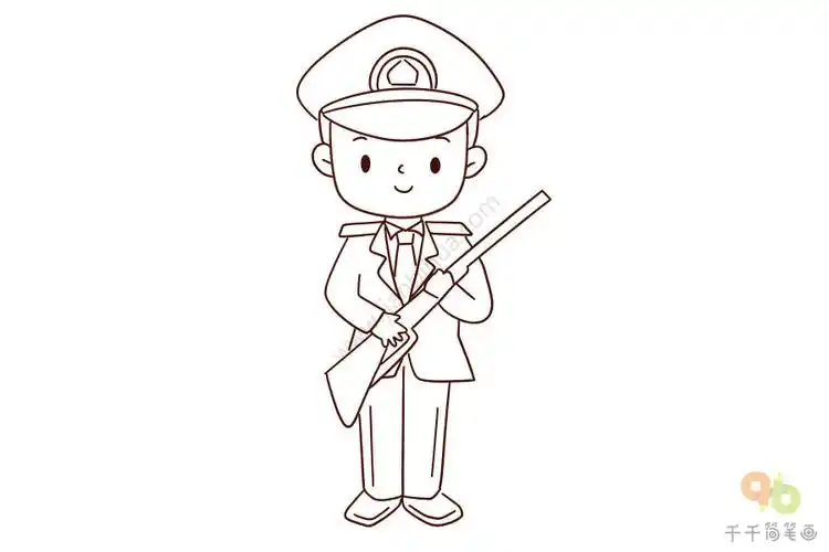 如何画解放军简笔画图片