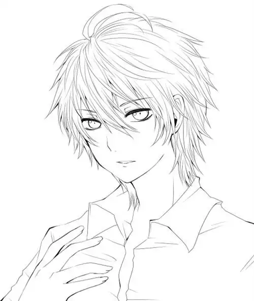 动漫人物线稿素材